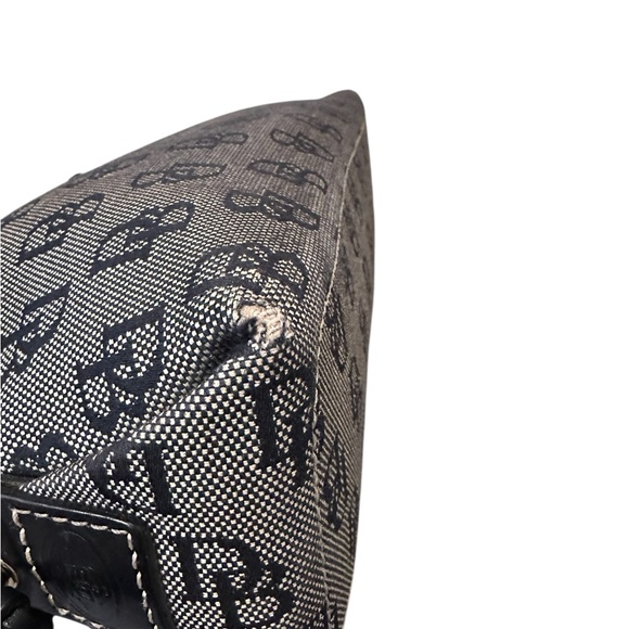 Dooney & Bourke Black Mini East West Slouch Bag Monogram Design and Leather Trim - Picture 5 of 15